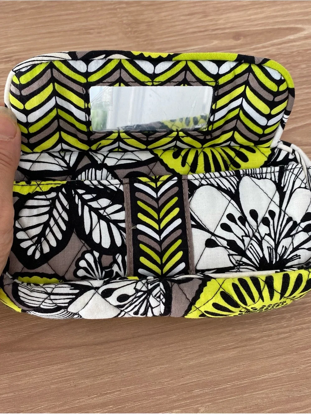 Vera Bradley Citron Cosmetic Bag with Mirror